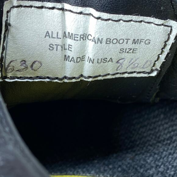 All American Boot MFG Black Leather 630 Oxford Shoes Men\'s Size 8.5 D Vibram main image 7